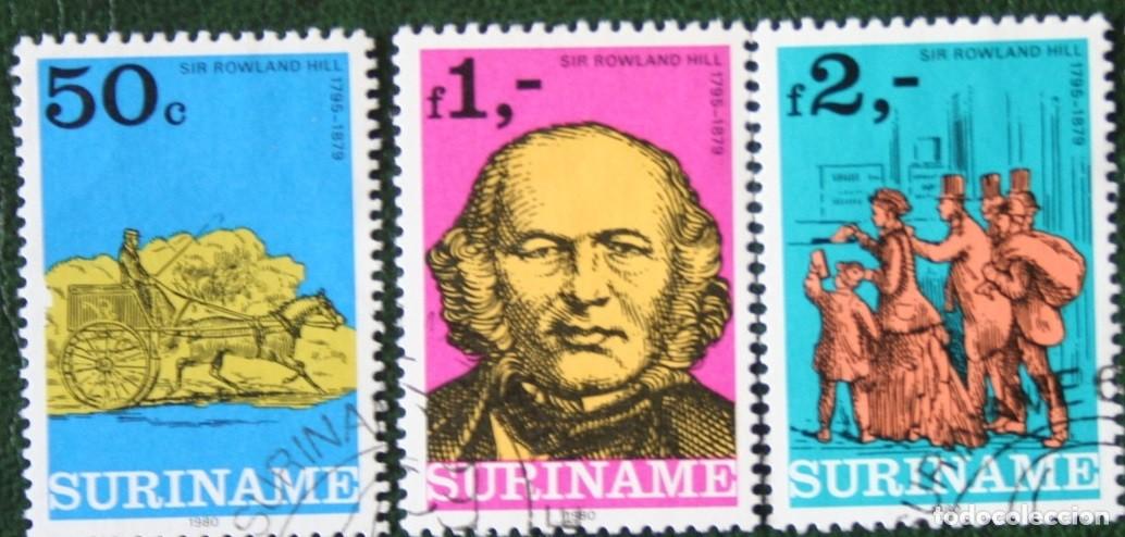 Sellos: SURINAM 1980 SERIE 3 STAMPS USED MNH SIR ROWLAND HILL