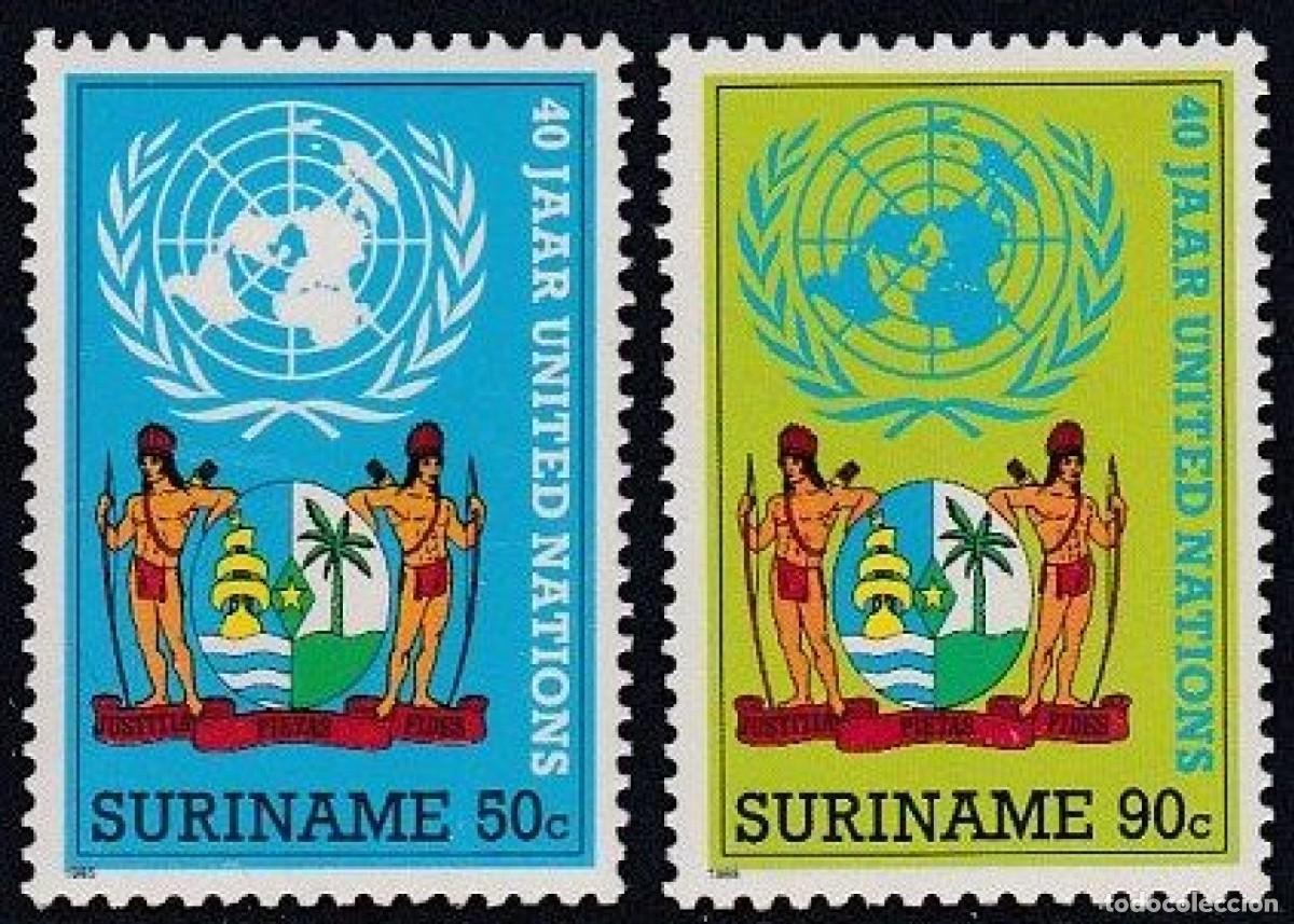 Sellos: SURINAM 1985 SERIE 2 STAMPS MNH 40th UNITED NATIONS NACIONES UNIDAS ONU