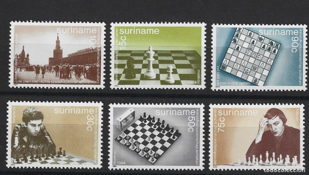 Sellos: SURINAM 1984 SERIE 6 STAMPS MNH CHESS AJEDREZ SCHACH XADREZ ECHECS SCACCHI