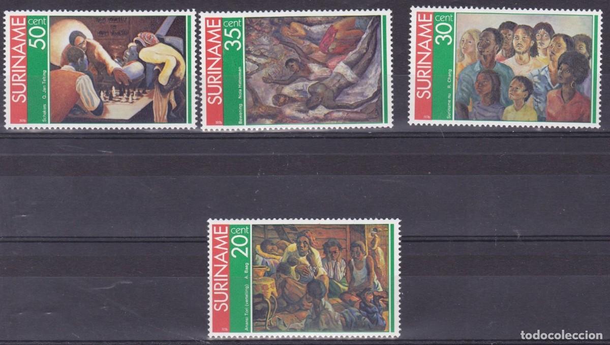 Sellos: SURINAM 1976 SERIE 4 STAMPS MNH ARTE PINTURAS ART PAINTINGS CHESS AJEDREZ SCHACH ECHECS SCACCHI