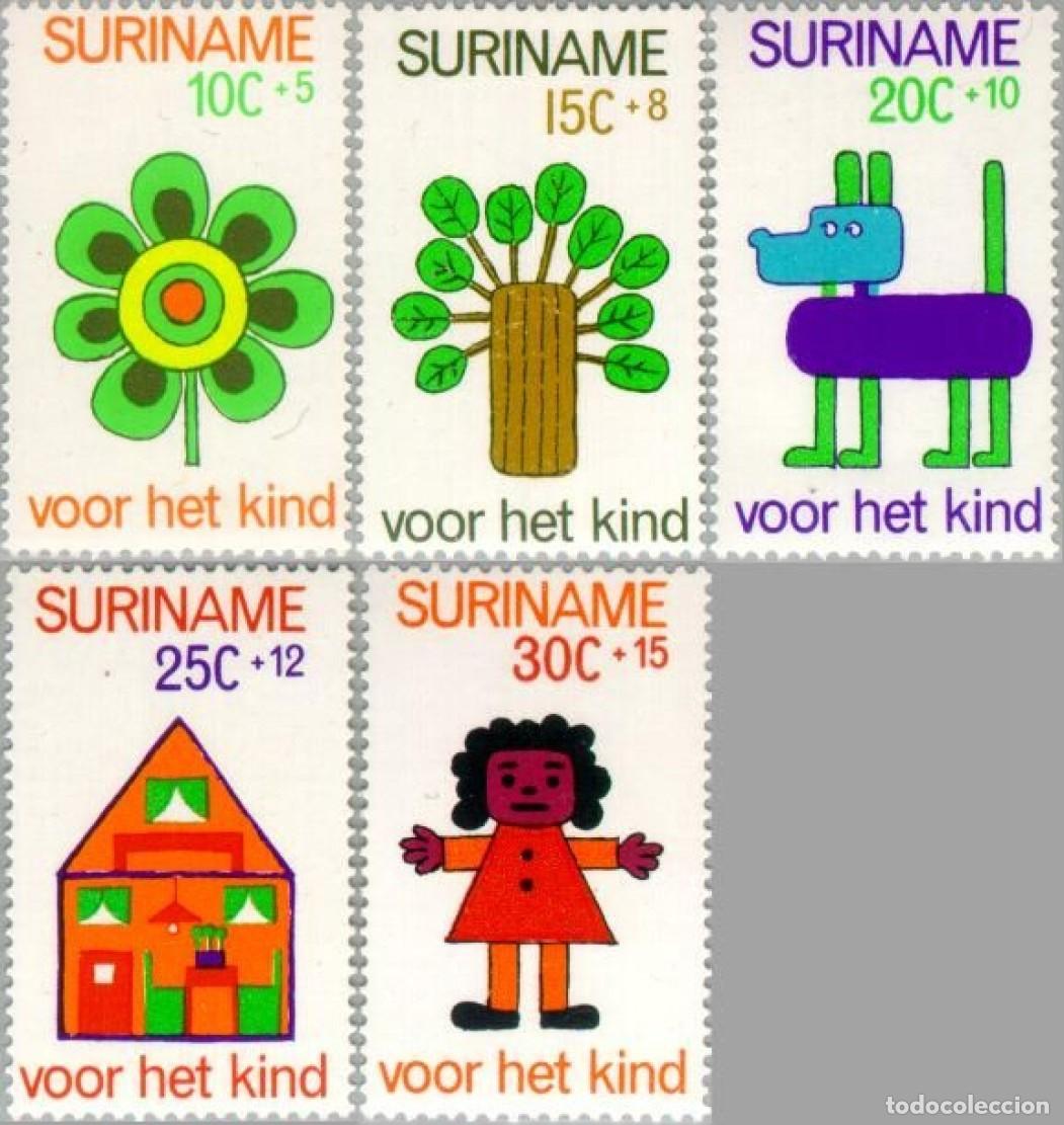 Sellos: SURINAM 1973 SERIE 5 STAMPS MNH VOOR HET KIND FOR THE CHILD PARA EL NI&Ntilde;O INFANCIA CHILDHOOD