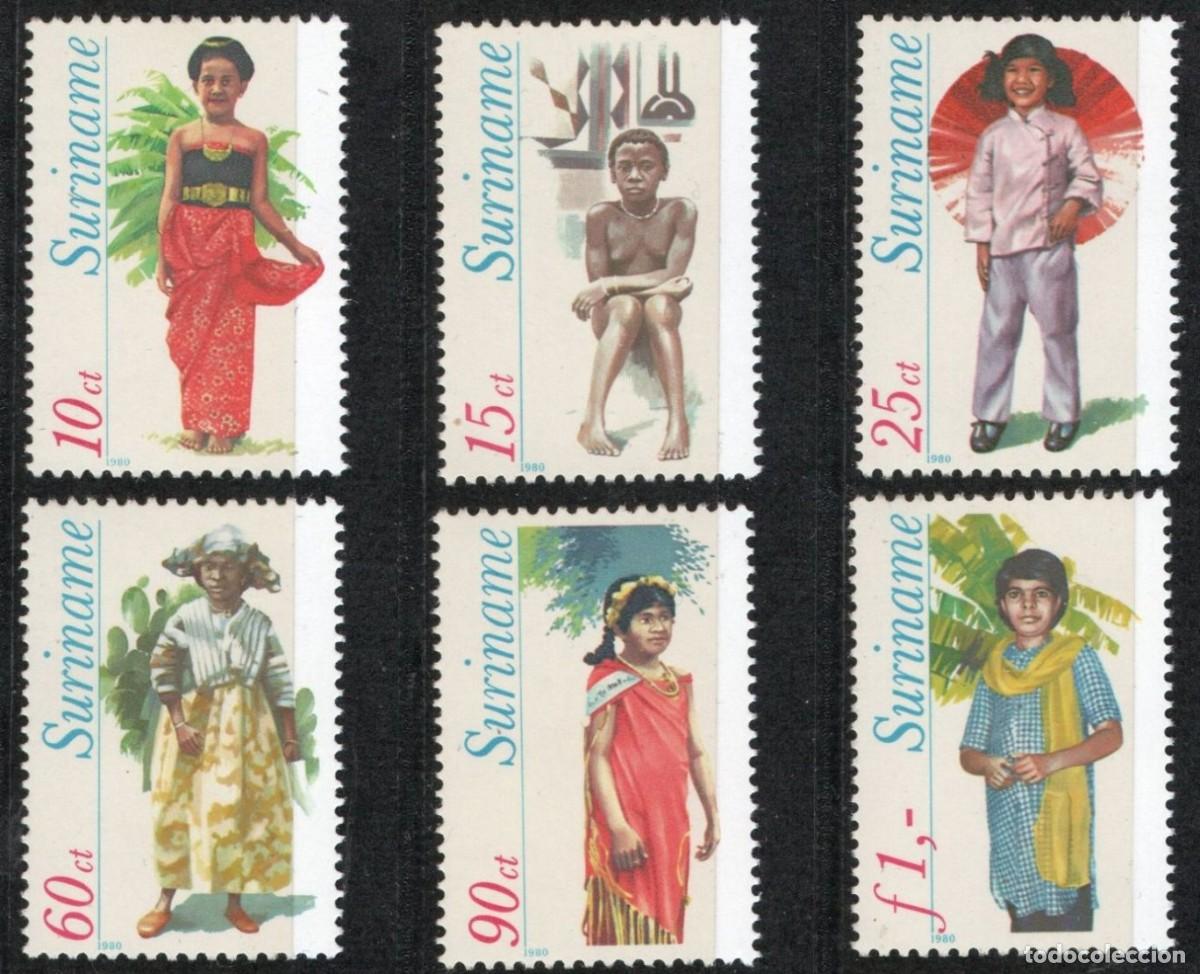 Sellos: SURINAM 1980 SERIE 6 STAMPS MNH TRAJES TRADICIONALES TRADITIONAL COSTUMES TRADITIONELLE TRACHTEN