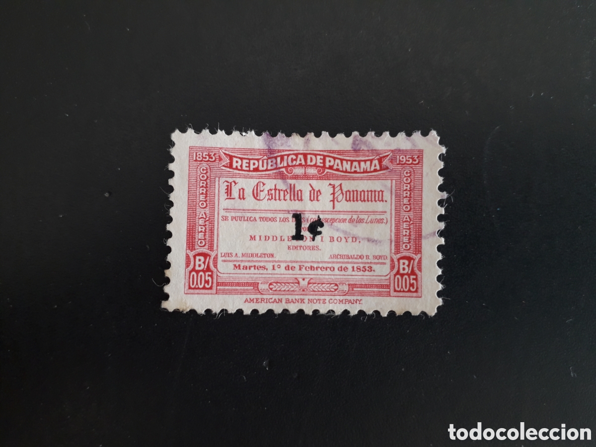 Sellos: PANAM&Aacute; YVERT A 132 SELLO SUELTO USADO 1956 PERI&Oacute;DICO LA ESTRELLA SOBRECARGADO PEDIDO M&Iacute;NIMO 3&euro;