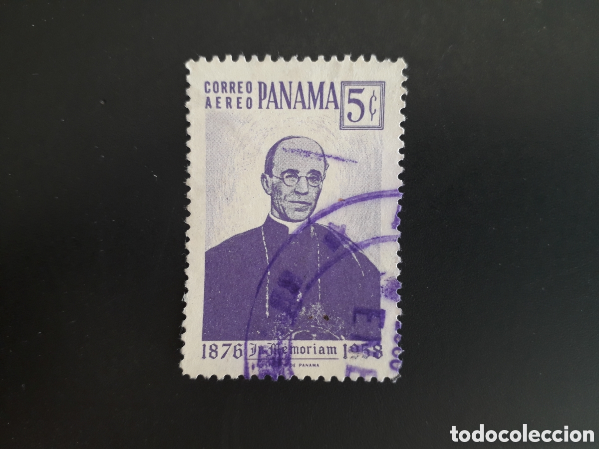 Sellos: PANAM&Aacute; YVERT A 196 SELLO SUELTO USADO 1958 PAPA P&Iacute;O XII PEDIDO M&Iacute;NIMO 3&euro;