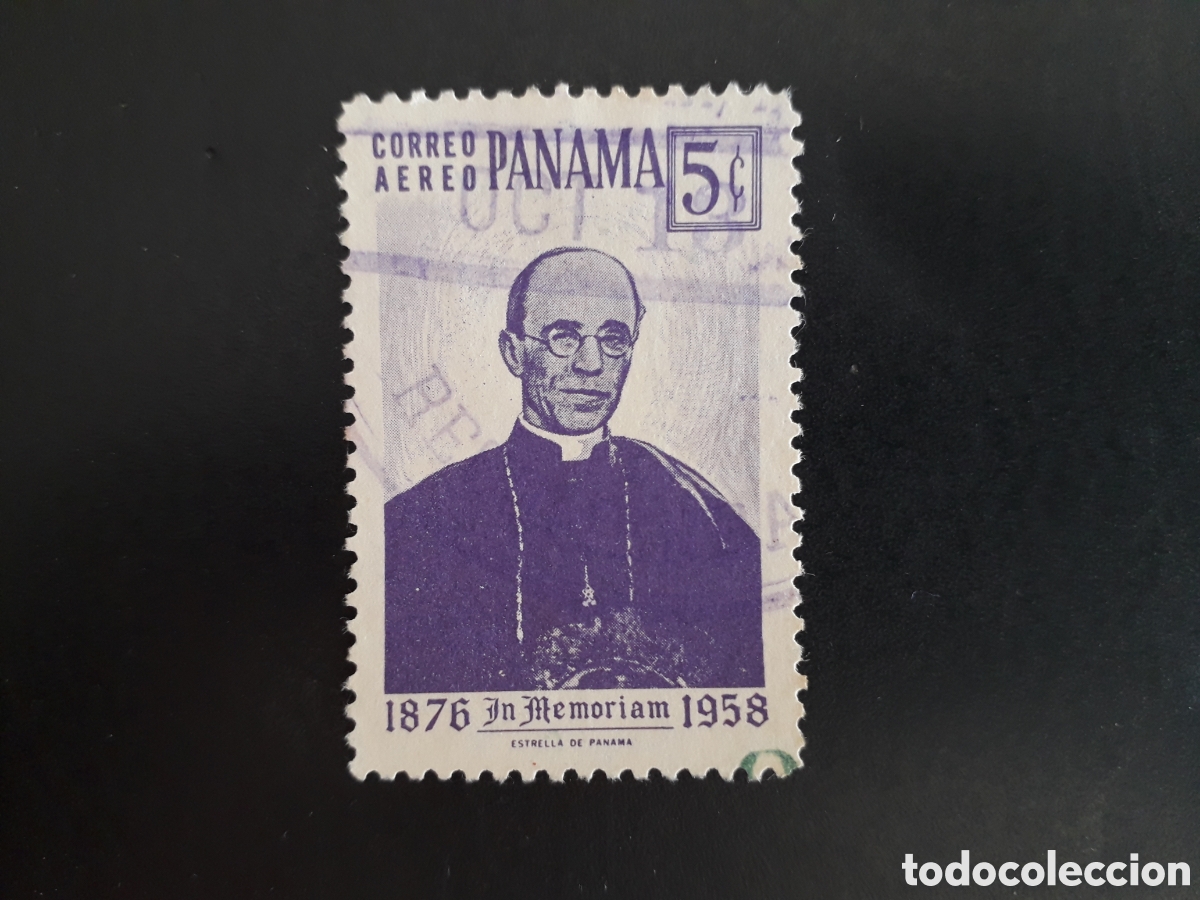 Sellos: PANAM&Aacute; YVERT A 196 SELLO SUELTO USADO 1958 PAPA P&Iacute;O XII PEDIDO M&Iacute;NIMO 3&euro;