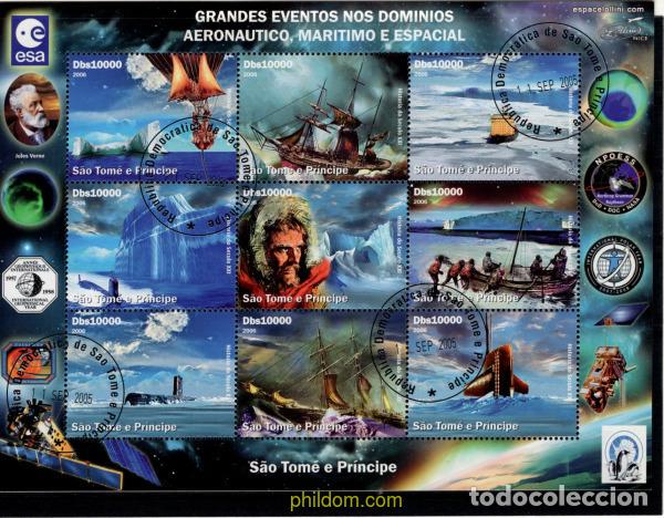 Sellos: 797739 USED SANTO TOME Y PRINCIPE 2006 GRANDES EVENTOS AERONAUTICOS, MARITIMO Y ESPACIAL