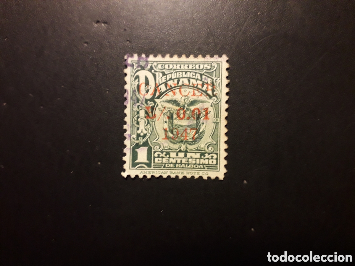 Sellos: PANAM&Aacute; YVERT 251 SELLO SUELTO USADO 1947 ESCUDO, SOBRECARGADO LUCHA C&Aacute;NCER PEDIDO M&Iacute;NIMO 3&euro;