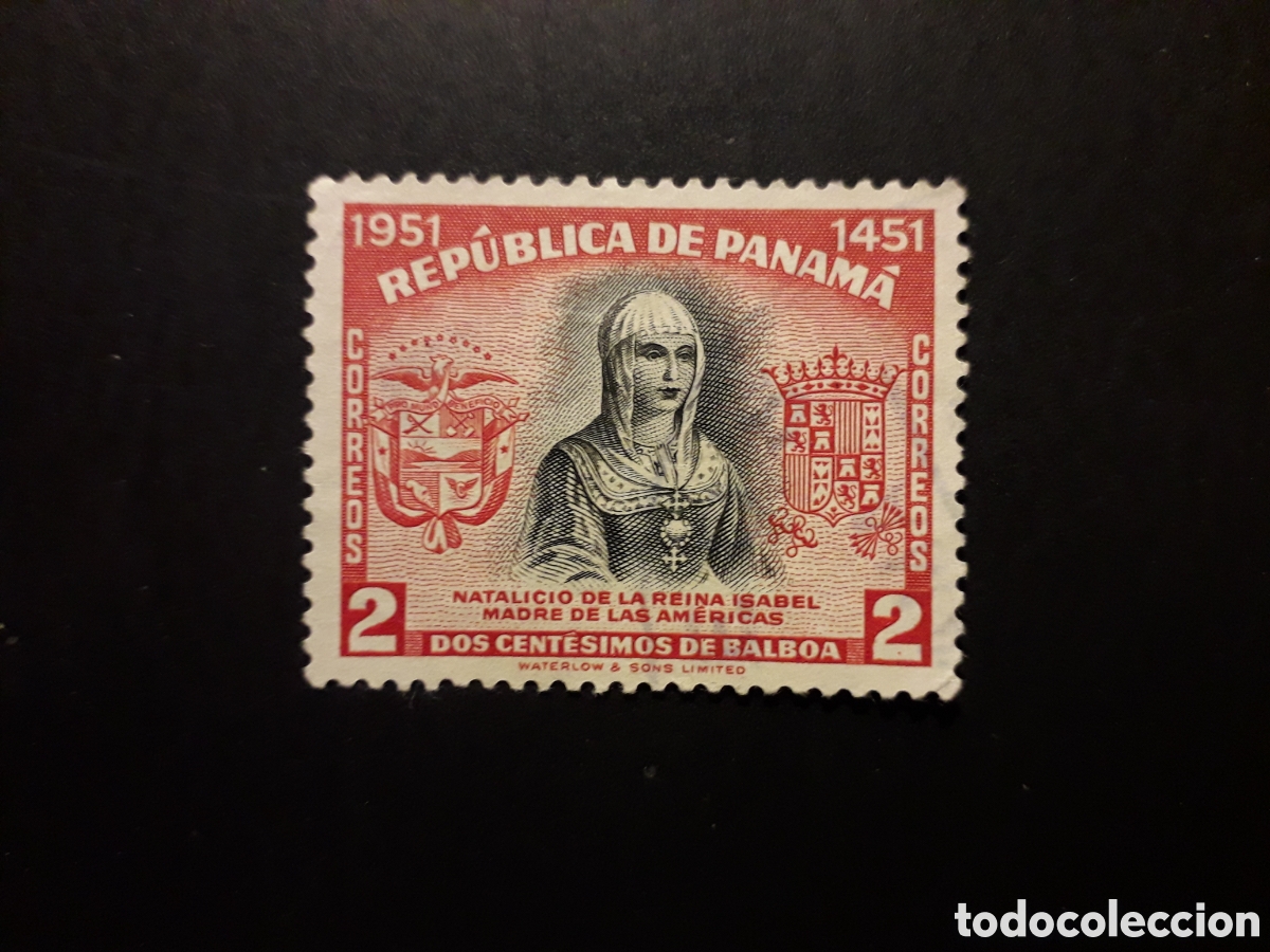 Sellos: PANAM&Aacute; YVERT 284 SELLO SUELTO USADO 1952 ISABEL LA CAT&Oacute;LICA, ESCUDOS PEDIDO M&Iacute;NIMO 3&euro;