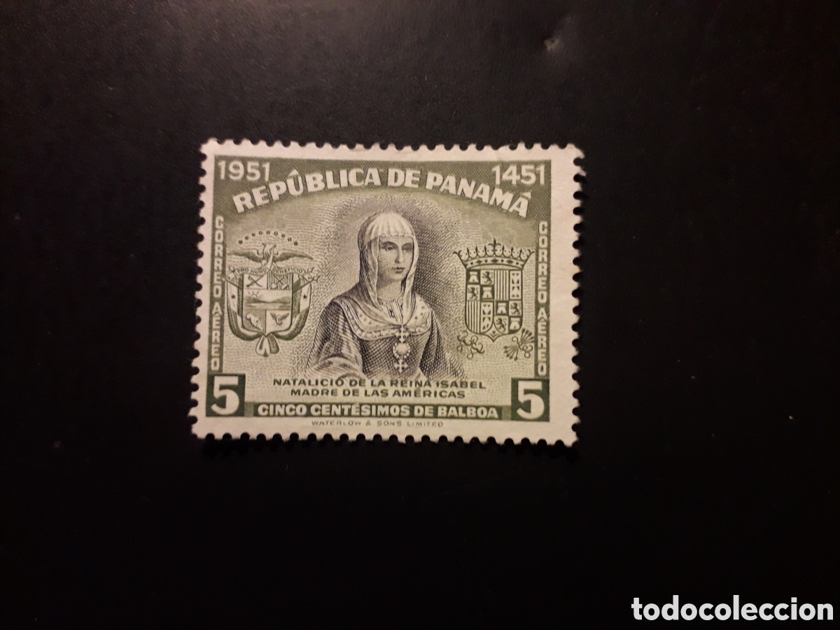 Sellos: PANAM&Aacute; YVERT A 118 SELLO SUELTO USADO 1952 ISABEL LA CAT&Oacute;LICA, ESCUDOS PEDIDO M&Iacute;NIMO 3&euro;