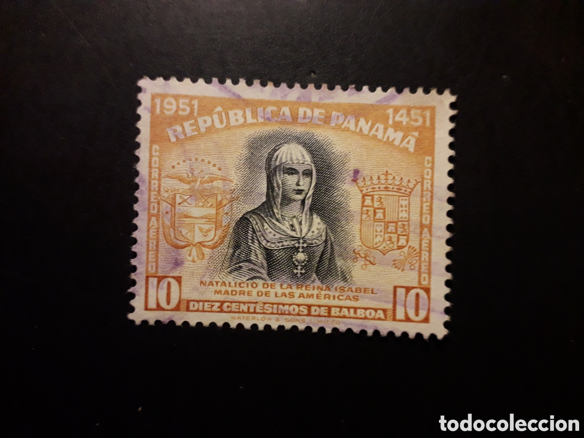 Sellos: PANAM&Aacute; YVERT A 119 SELLO SUELTO USADO 1952 ISABEL LA CAT&Oacute;LICA, ESCUDOS PEDIDO M&Iacute;NIMO 3&euro;