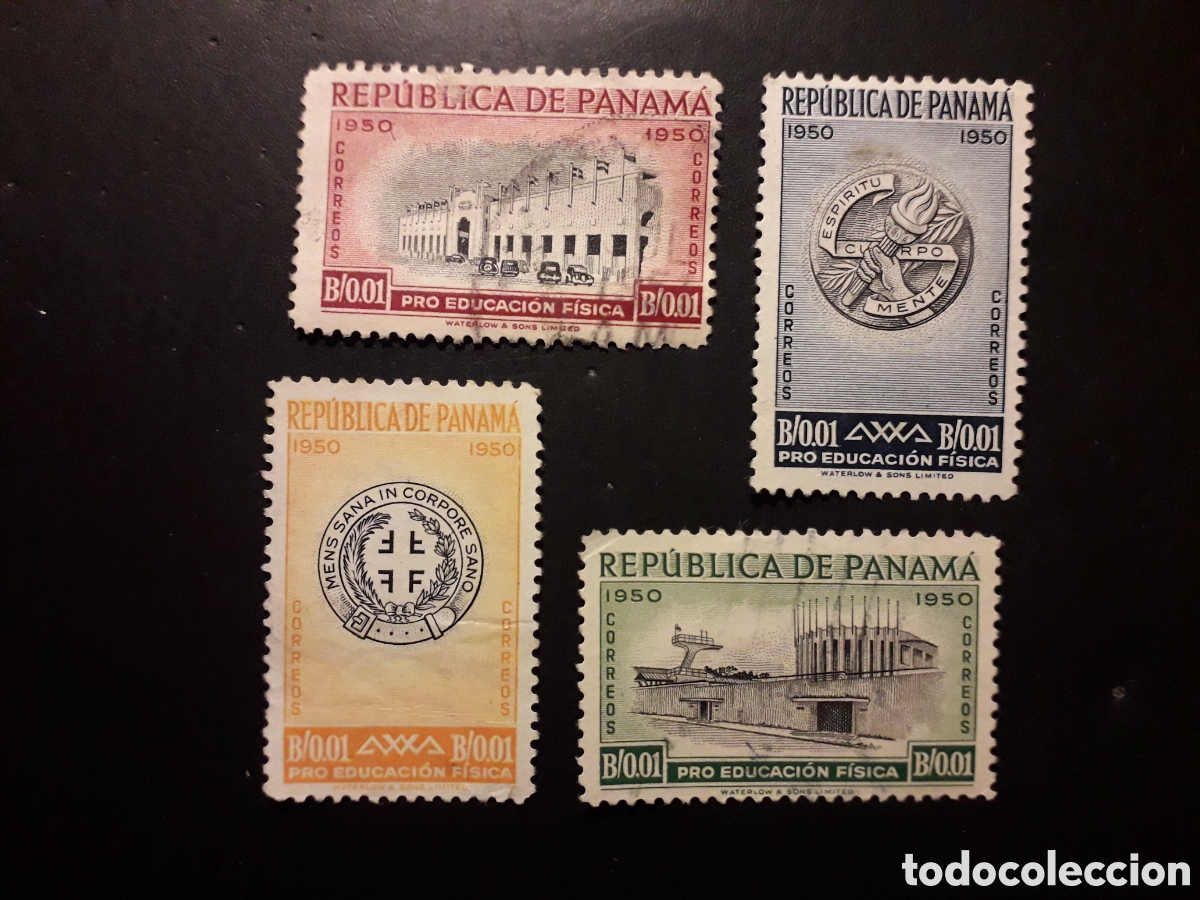 Sellos: PANAM&Aacute; YVERT 277/80 SIN 281 SERIE CORTA USADA 1950-52 EDUCACI&Oacute;N F&Iacute;SICA PEDIDO M&Iacute;NIMO 3&euro;