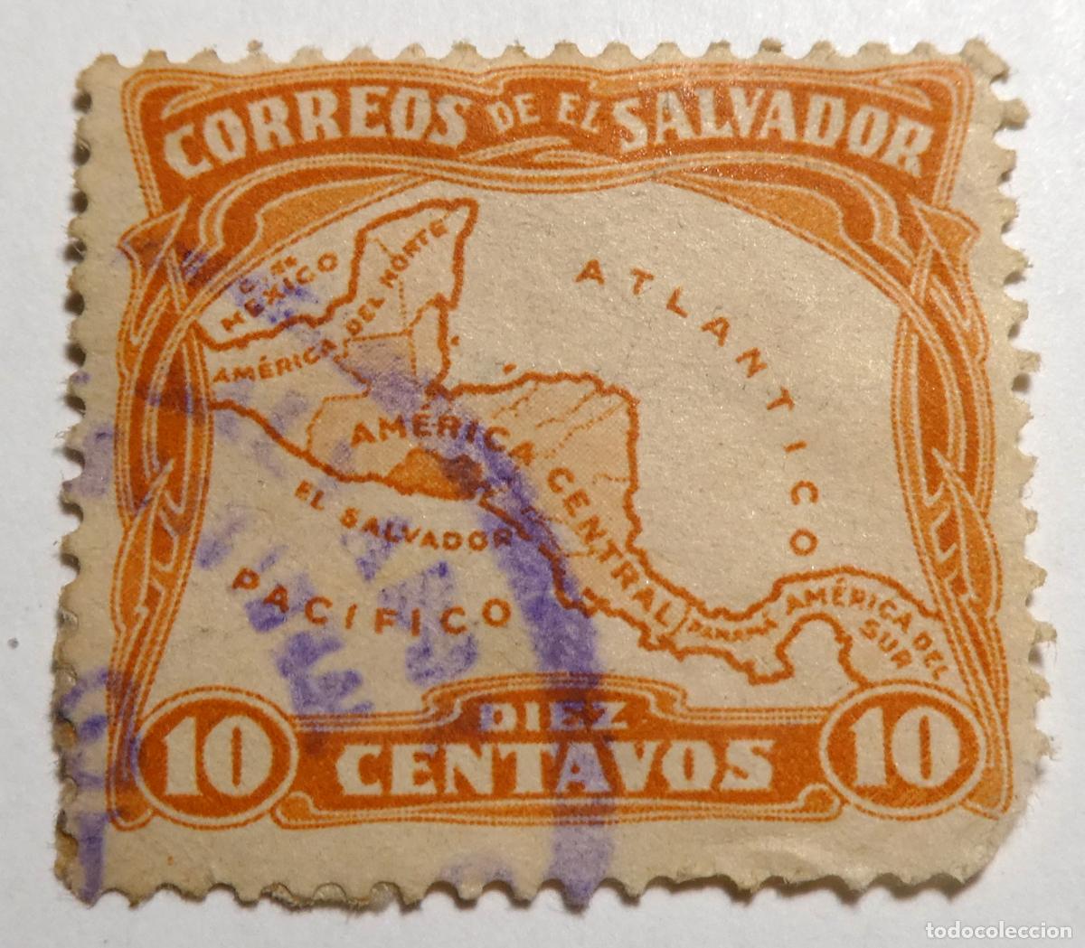 Sellos: Sello postal de El Salvador 10 centavos 1924