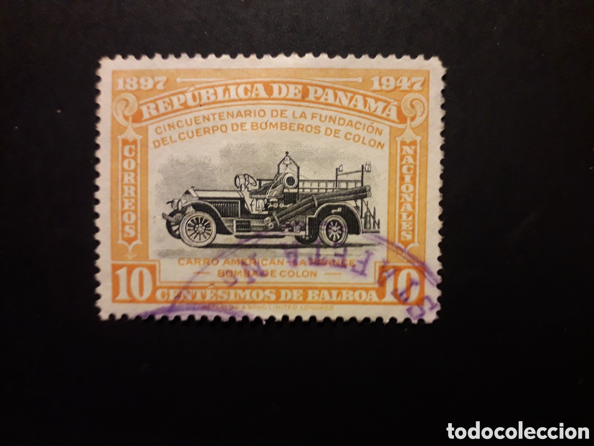 Sellos: PANAM&Aacute; YVERT 263 SELLO SUELTO USADO 1947 60 A&Ntilde;OS BOMBEROS DE COL&Oacute;N PEDIDO M&Iacute;NIMO 3&euro;