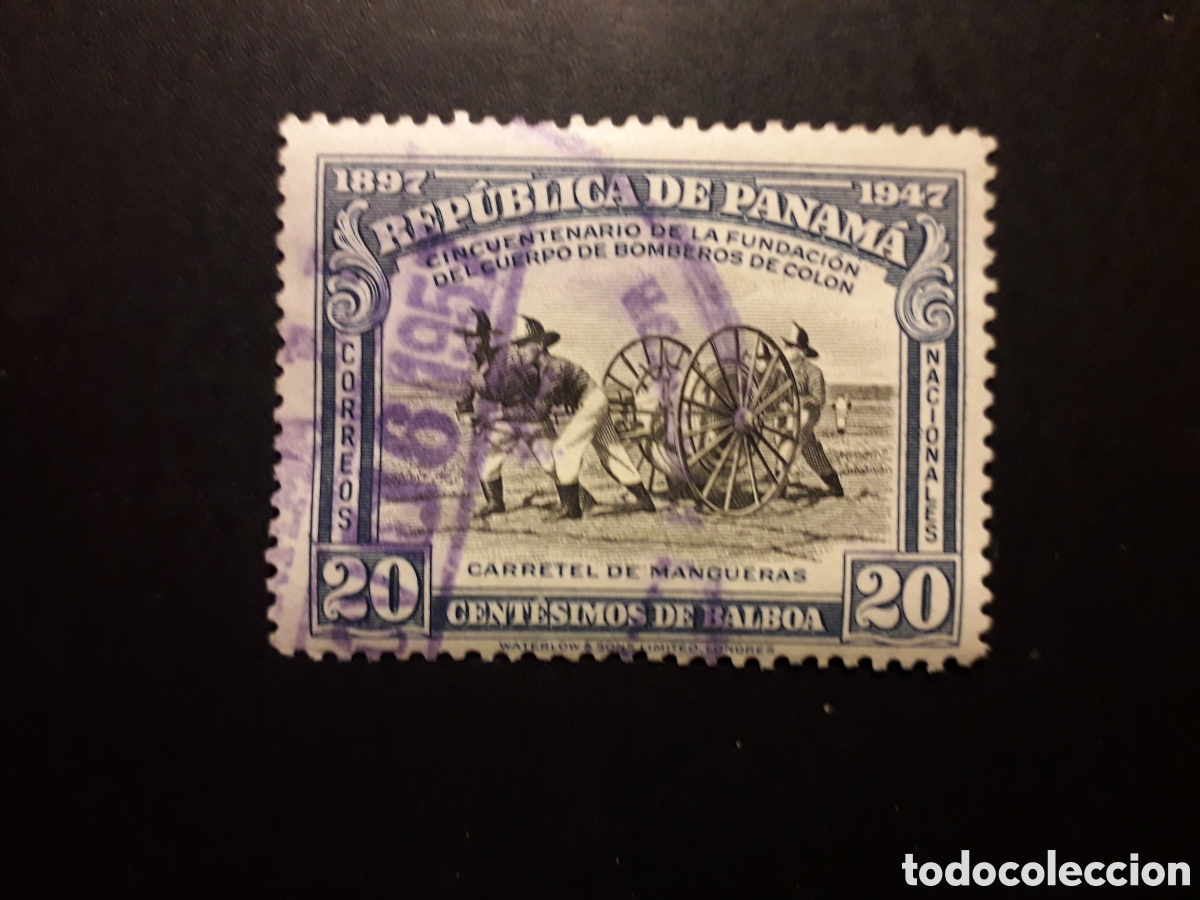 Sellos: PANAM&Aacute; YVERT 264 SELLO SUELTO USADO 1947 60 A&Ntilde;OS BOMBEROS DE COL&Oacute;N PEDIDO M&Iacute;NIMO 3&euro;