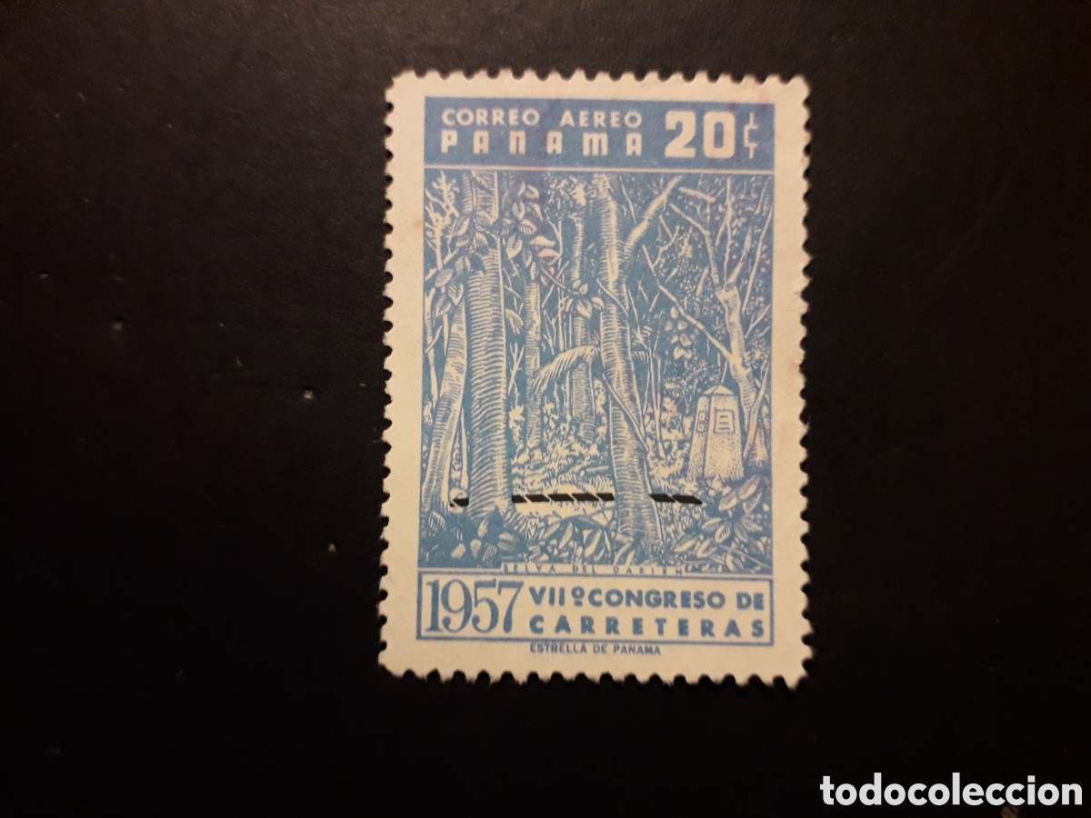 Sellos: PANAM&Aacute; YVERT A 173 SELLO SUELTO USADO 1957 CONGRESO DE CARRETERAS, &Aacute;RBOLES BOSQUE PEDIDO M&Iacute;NIMO 3&euro;