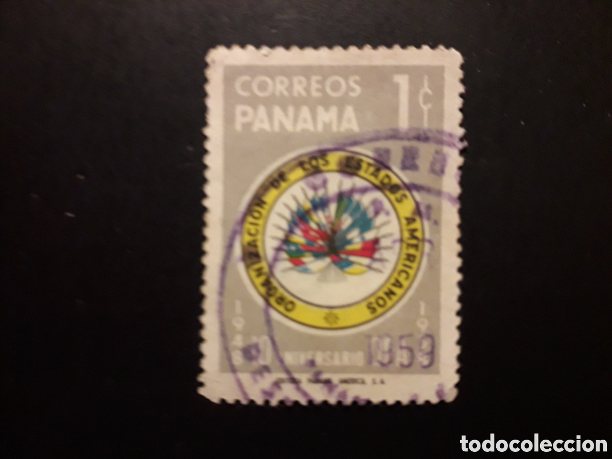 Sellos: PANAM&Aacute; YVERT 314 SELLO SUELTO USADO 1958 OEA, ORG ESTADOS AMERICANOS BANDERAS PEDIDO M&Iacute;NIMO 3&euro;