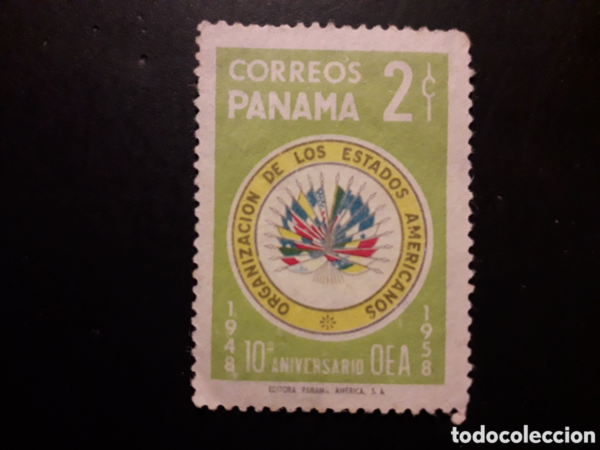Sellos: PANAM&Aacute; YVERT 315 SELLO SUELTO USADO 1958 OEA, ORG ESTADOS AMERICANOS BANDERAS PEDIDO M&Iacute;NIMO 3&euro;