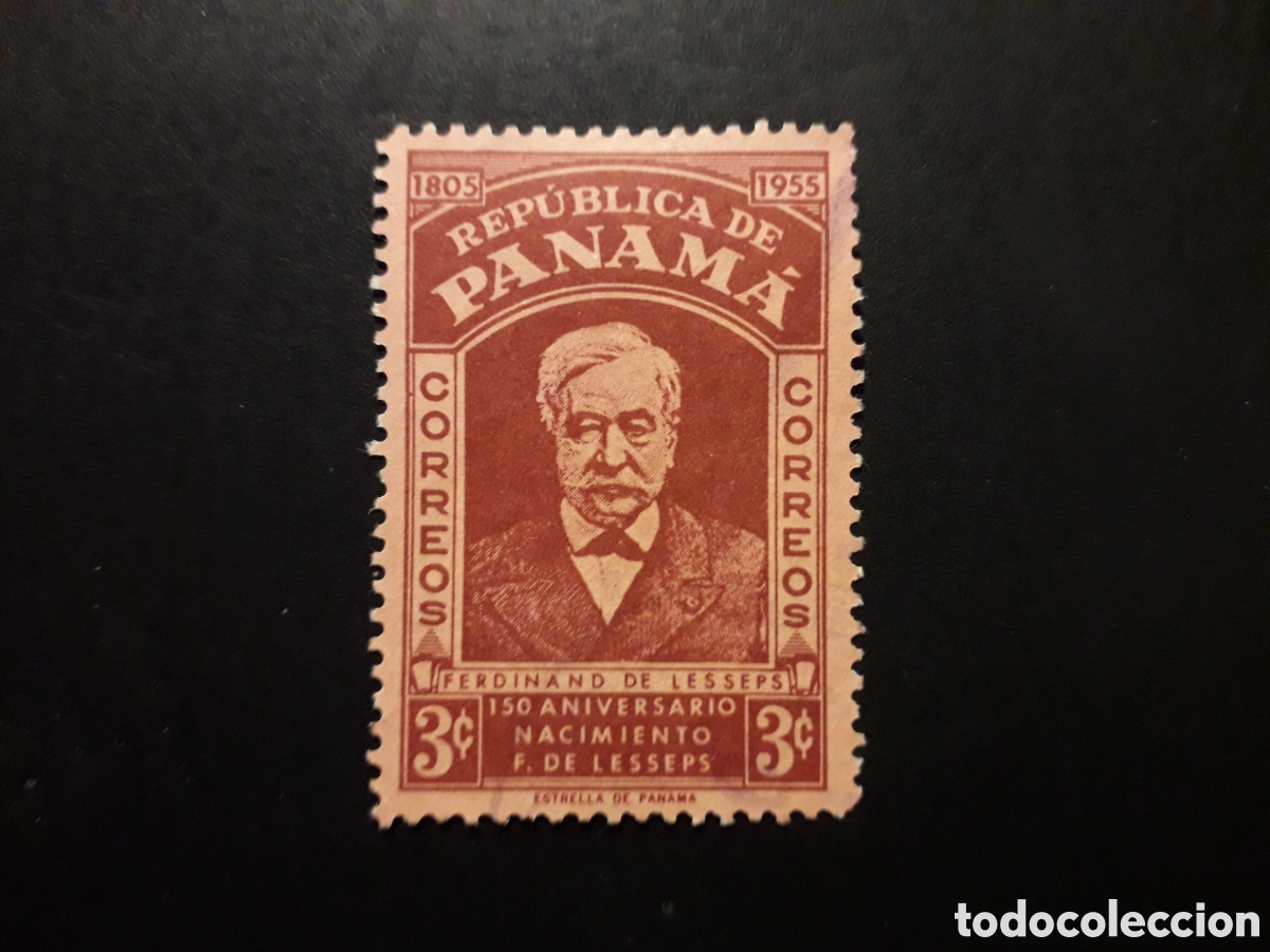 Sellos: PANAM&Aacute; YVERT 301 SELLO SUELTO USADO 1955 FERDINAND DE LESSEPS PEDIDO M&Iacute;NIMO 3&euro;