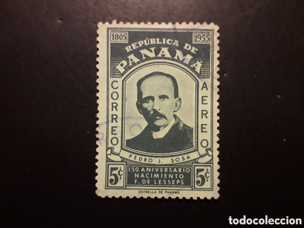 Sellos: PANAM&Aacute; YVERT A 140 SELLO SUELTO USADO 1955 FERDINAND DE LESSEPS PEDIDO M&Iacute;NIMO 3&euro;