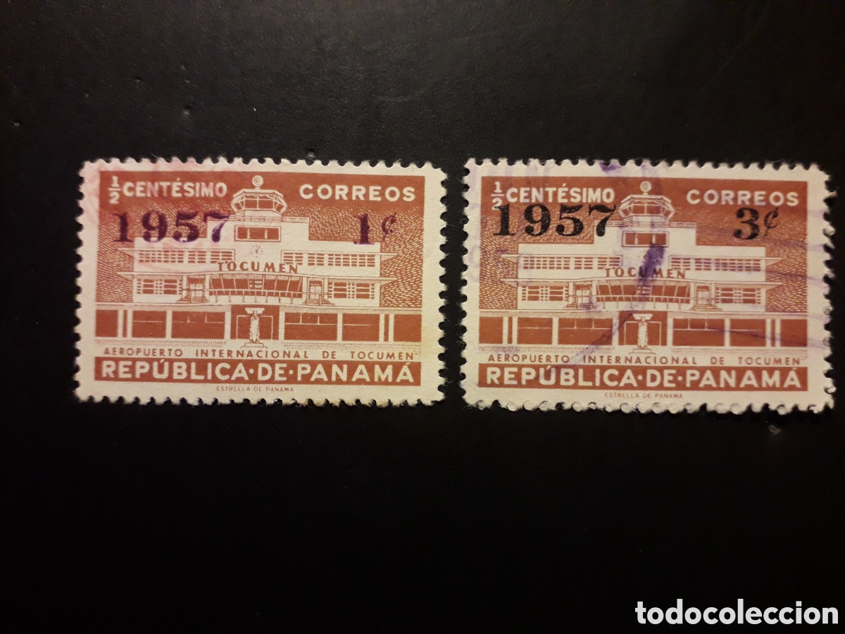 Sellos: PANAM&Aacute; YVERT 311/2 SERIE COMPLETA USADA 1957 SOBRECARGADOS PEDIDO M&Iacute;NIMO 3&euro;