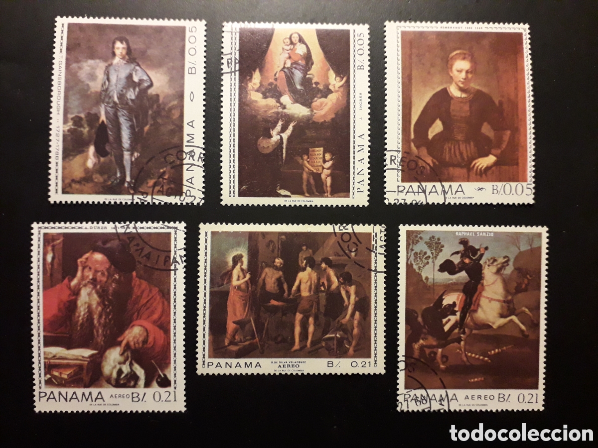 Sellos: PANAM&Aacute; YVERT 446/8 + A 421/8 SERIE CTA USADA 1967 PINTURAS REMBRANDT, VEL&Aacute;ZQUEZ PEDIDO M&Iacute;NIMO 3&euro;