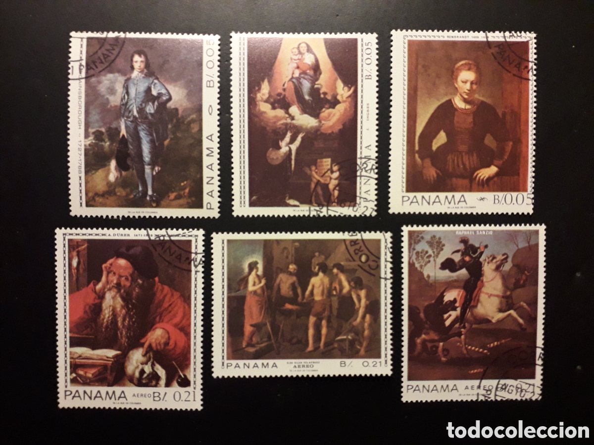 Sellos: PANAM&Aacute; YVERT 446/8 + A 421/8 SERIE CTA USADA 1967 PINTURAS DURERO, VEL&Aacute;ZQUEZ PEDIDO M&Iacute;NIMO 3&euro;
