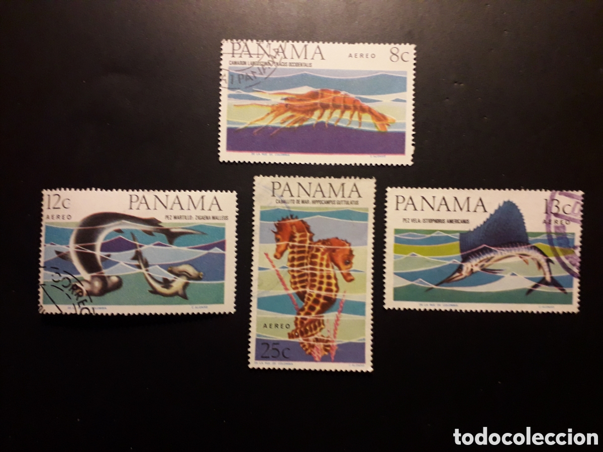 Sellos: PANAM&Aacute; YVERT A 370/3 SERIE COMPLETA USADA 1967 FAUNA PECES, CRUST&Aacute;CEOS PEDIDO M&Iacute;NIMO 3&euro;
