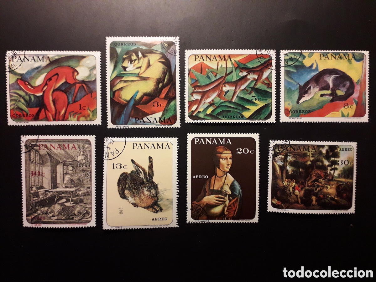 Sellos: PANAM&Aacute; YVERT 462/5 + A 433/6 SERIE COMPLETA USADA 1967 FAUNA, PINTURAS ANIMALES PEDIDO M&Iacute;NIMO 3&euro;
