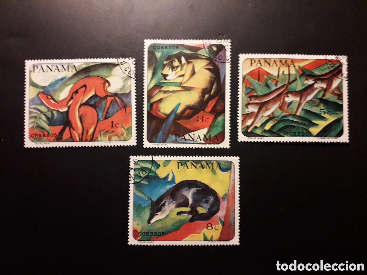 Sellos: PANAM&Aacute; YVERT 462/5 SERIE COMPLETA USADA 1967 FAUNA, PINTURAS DE ANIMALES PEDIDO M&Iacute;NIMO 3&euro;