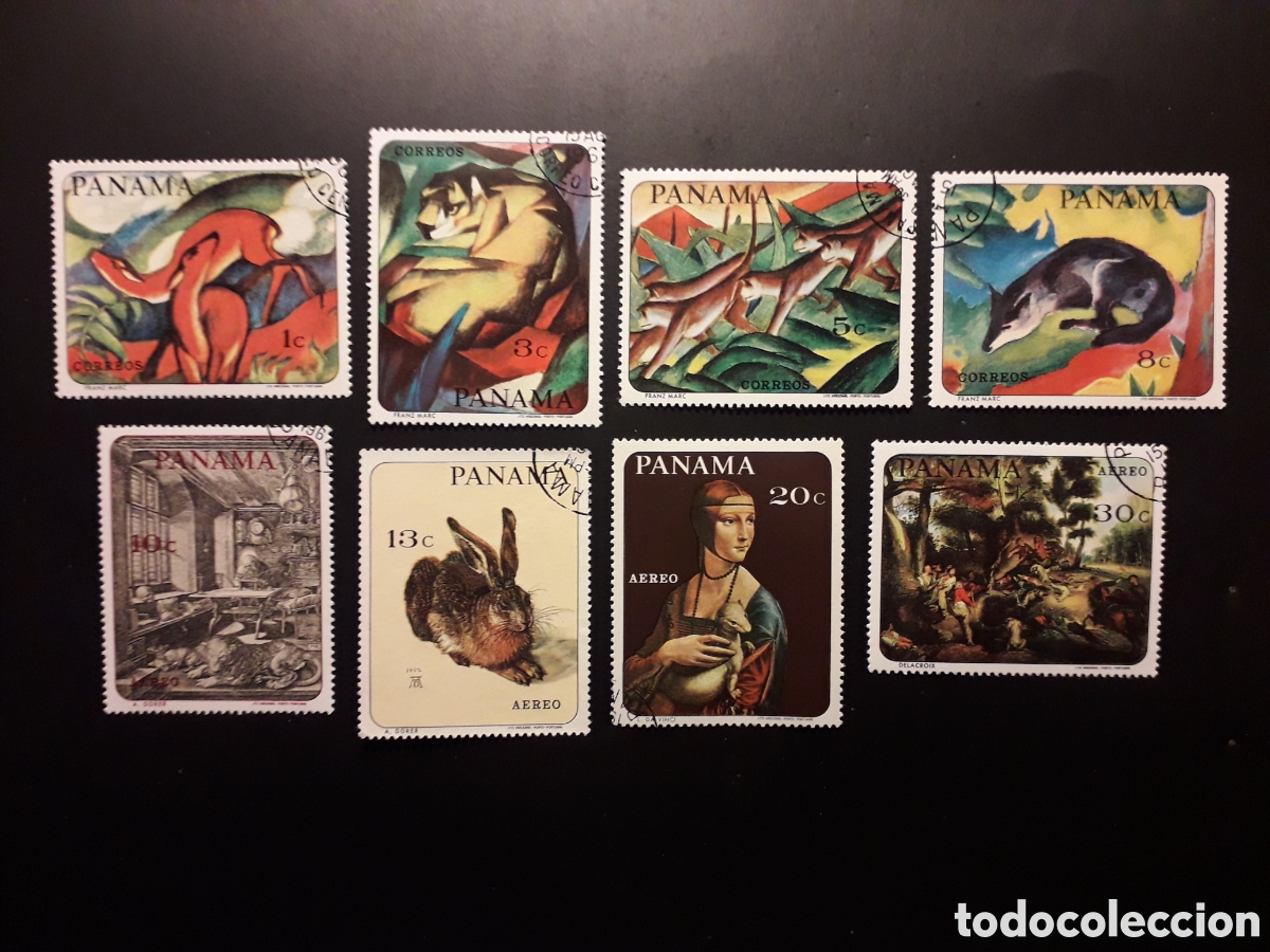 Sellos: PANAM&Aacute; YVERT 462/5 SERIE COMPLETA USADA 1967 FAUNA, PINTURAS DE ANIMALES PEDIDO M&Iacute;NIMO 3&euro;