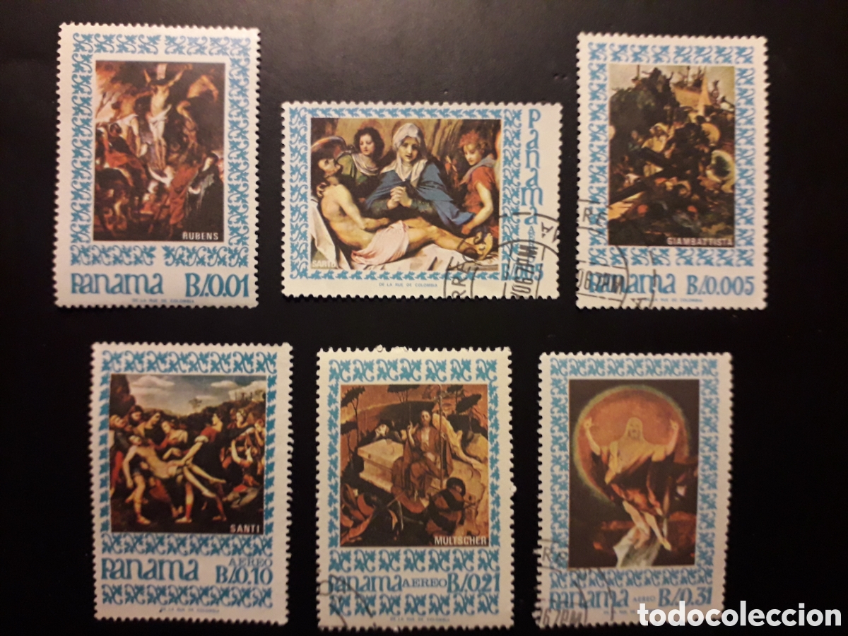 Sellos: PANAM&Aacute; YVERT 440/1 + A 409/12 SERIE COMPLETA USADA 1967 PINTURAS SEMANA SANTA PEDIDO M&Iacute;NIMO 3&euro;