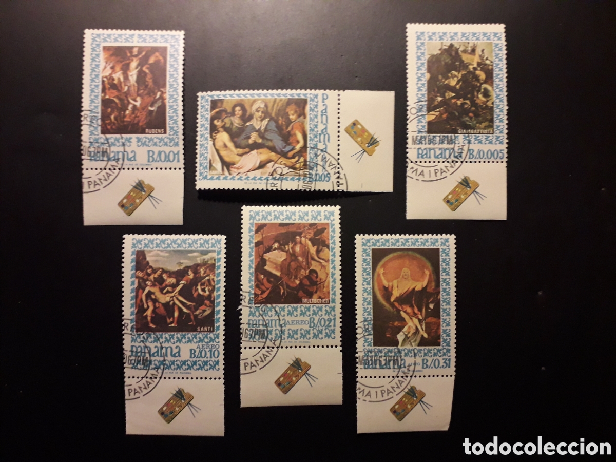Sellos: PANAM&Aacute; YVERT 440/1 + A 409/12 SERIE COMPLETA USADA 1967 PINTURAS SEMANA SANTA PEDIDO M&Iacute;NIMO 3&euro;
