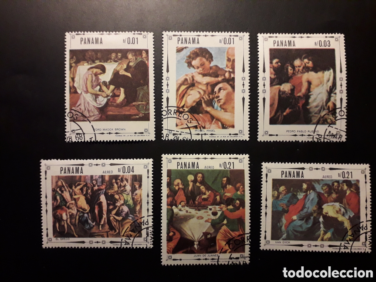 Sellos: PANAM&Aacute; YVERT 466/8 + A 437/9 SERIE COMPLETA USADA 1967 PINTURAS SEMANA SANTA PEDIDO M&Iacute;NIMO 3&euro;