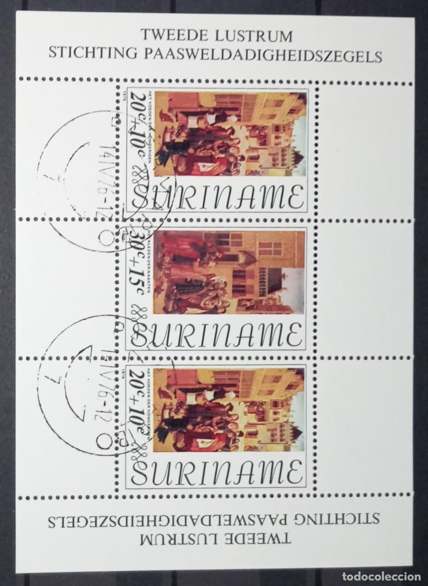 Sellos: SURINAM 1976 SHEET USED MNH EASTER PASCUA PAQUES OSTERN