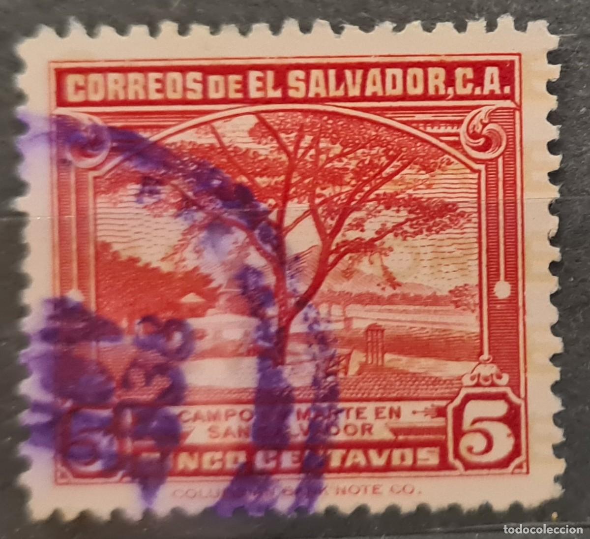 Sellos: Sello usado del Salvador 1935: Campo de Marte de San Salvador