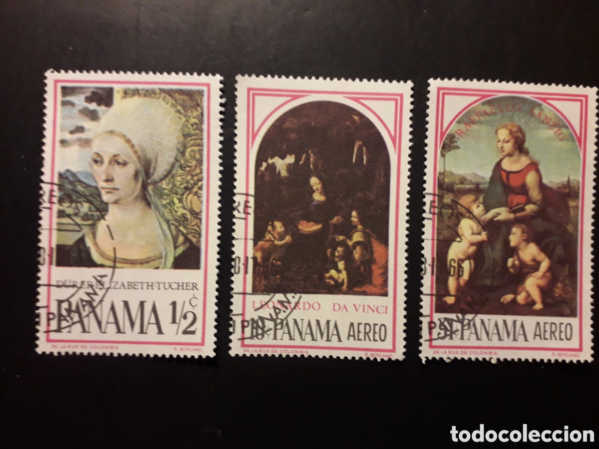 Sellos: PANAM&Aacute; YVERT 426 + A 386/7 SERIE CTA USADA 1967 PINTURAS DURERO, RAFAEL, LEONARDO PEDIDO M&Iacute;NIMO 3&euro;