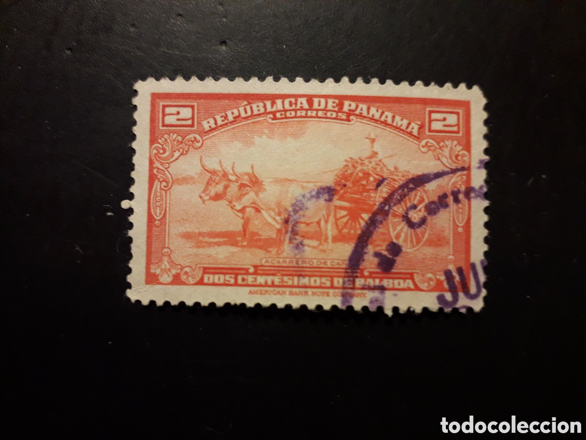 Sellos: PANAM&Aacute; YVERT 235 SELLO SUELTO USADO 1942 B&Aacute;SICA, TRANSPORTE DE LA CA&Ntilde;A DE AZ&Uacute;CAR PEDIDO M&Iacute;NIMO 3&euro;