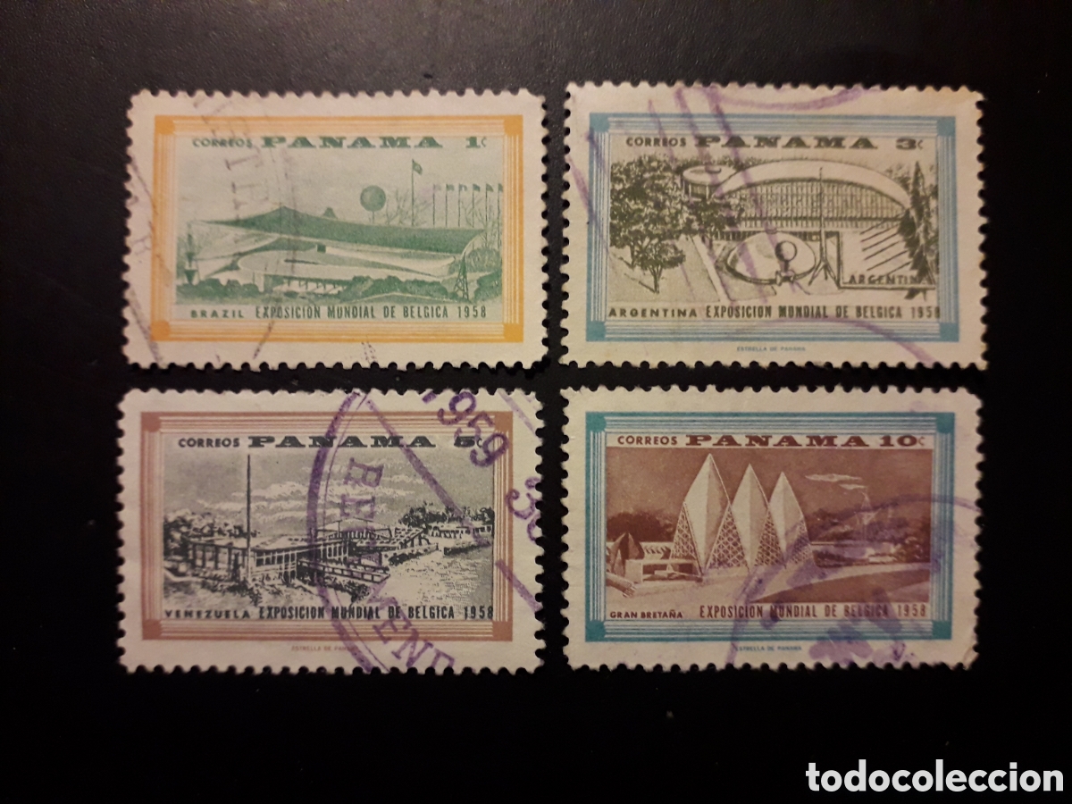 Sellos: PANAM&Aacute; YVERT 318/21 SERIE COMPLETA USADA 1958 EXPOSICI&Oacute;N DE BRUSELAS PEDIDO M&Iacute;NIMO 3&euro;