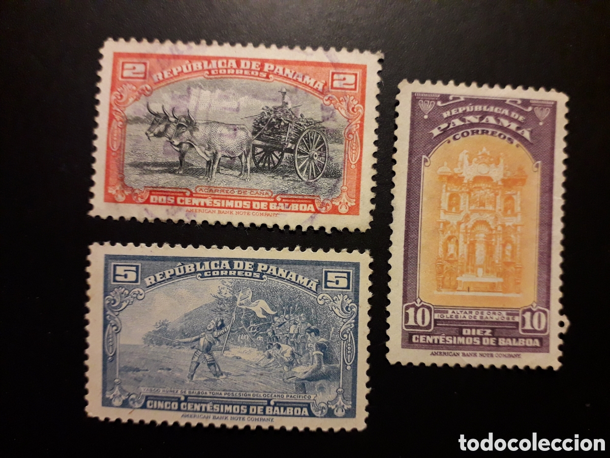 Sellos: PANAM&Aacute; YVERT 274/6 SERIE COMPLETA MAYOR&Iacute;A USADA 1950-52 B&Aacute;SICA PEDIDO M&Iacute;NIMO 3&euro;