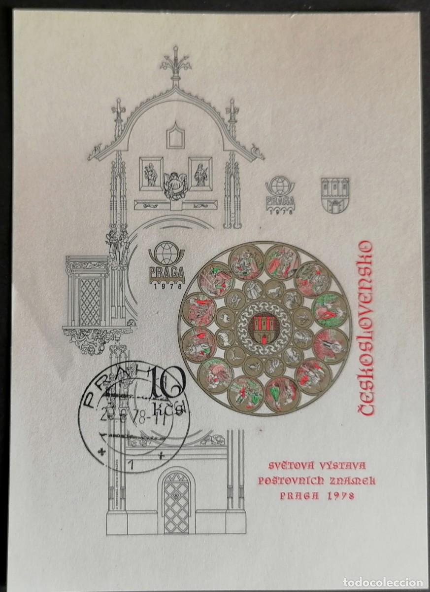 Sellos: CHECOSLOVAQUIA 1978 - HB RELOJ ASTRON&Oacute;MICO .