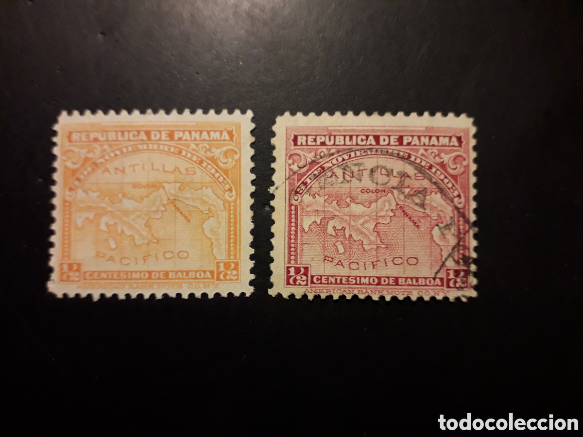 Sellos: PANAM&Aacute; YVERT 104/5 SERIE COMPLETA USADA 1911 MAPAS PEDIDO M&Iacute;NIMO 3&euro;