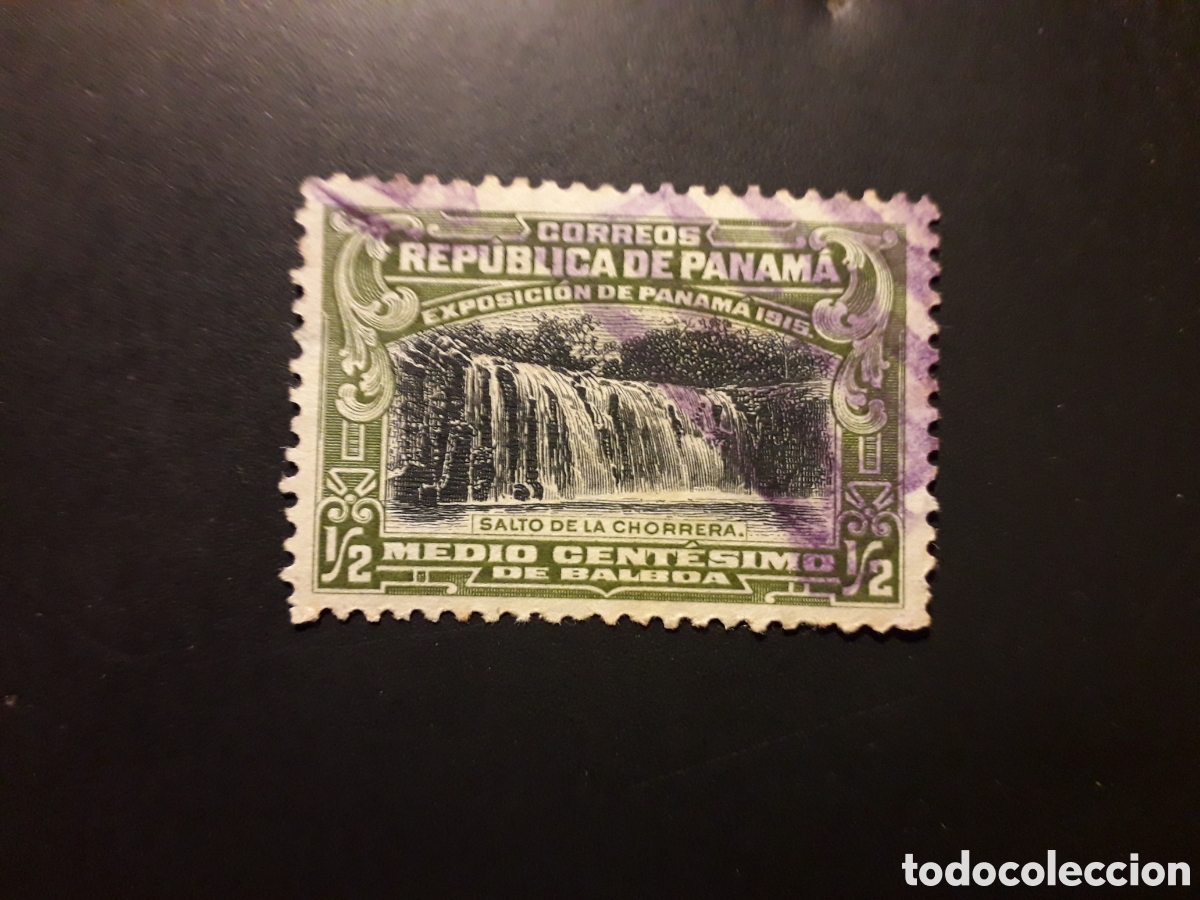 Sellos: PANAM&Aacute; YVERT 107 SELLO SUELTO USADO 1915-20 INAUGURACI&Oacute;N CANAL, CATARATA PEDIDO M&Iacute;NIMO 3&euro;