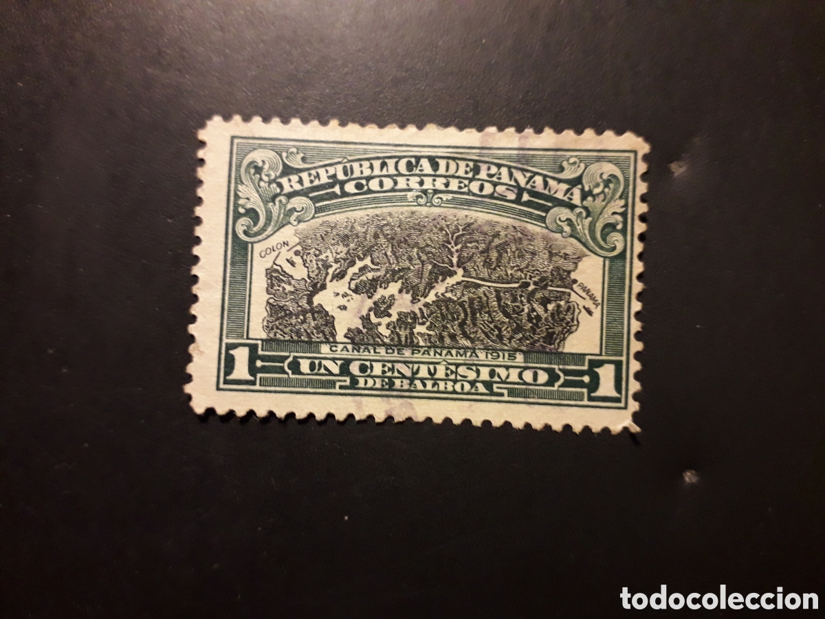 Sellos: PANAM&Aacute; YVERT 108 SELLO SUELTO USADO 1915-20 INAUGURACI&Oacute;N CANAL, MAPA F&Iacute;SICO PEDIDO M&Iacute;NIMO 3&euro;