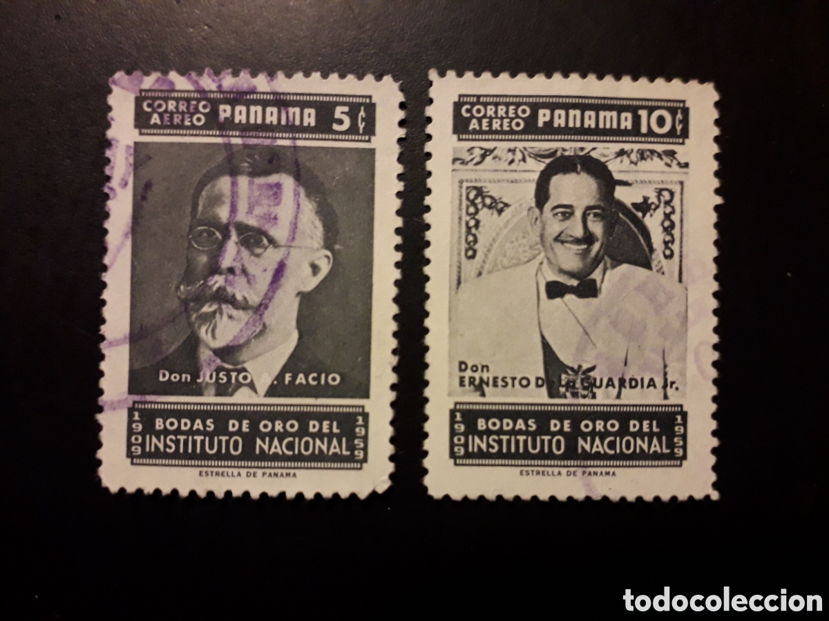 Sellos: PANAM&Aacute; YVERT A 208/09 SERIE COMPLETA USADA 1959 INSTITUTO NACIONAL PEDIDO M&Iacute;NIMO 3&euro;