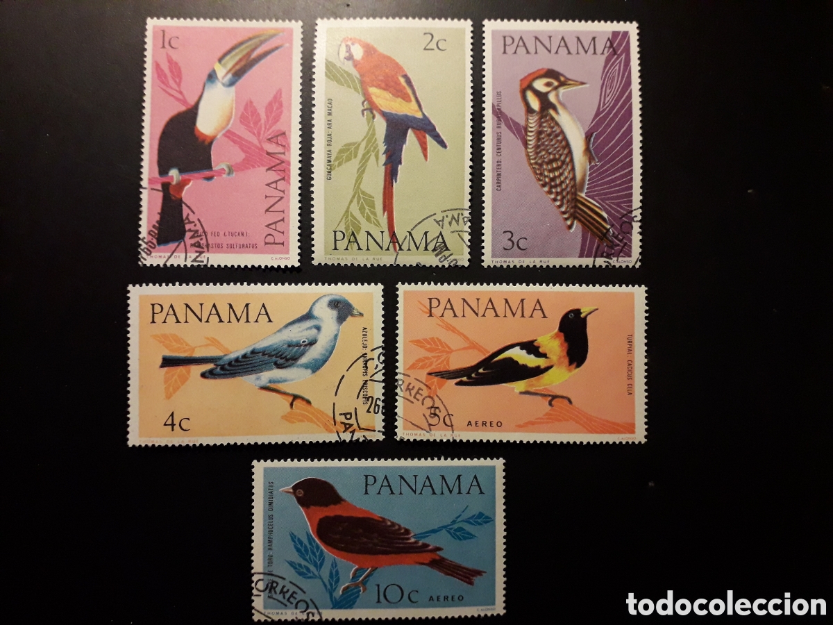 Sellos: PANAM&Aacute; YVERT 417/20 + A 368/9 SERIE COMPLETA USADA 1967 FAUNA, AVES P&Aacute;JAROS PEDIDO M&Iacute;NIMO 3&euro;