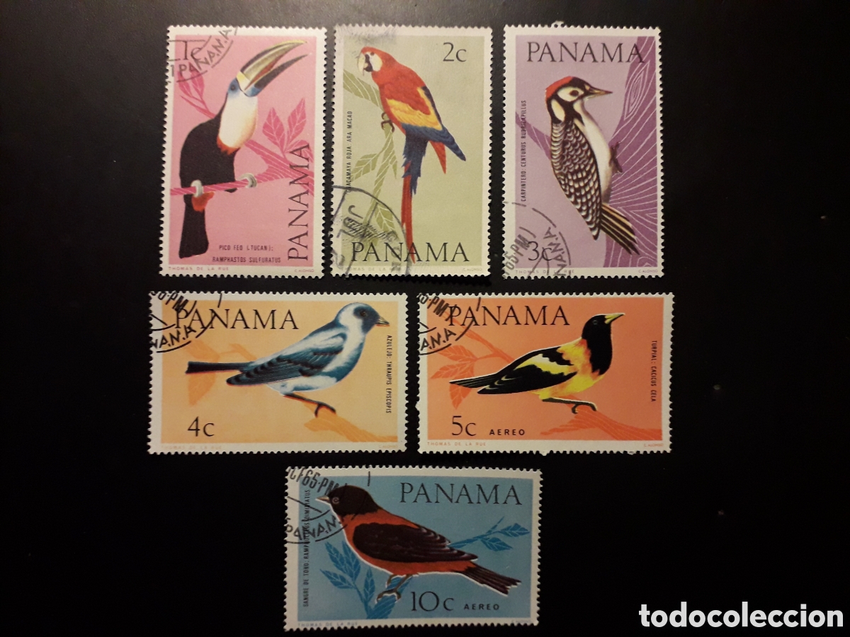Sellos: PANAM&Aacute; YVERT 417/20 + A 368/9 SERIE COMPLETA USADA 1967 FAUNA, AVES P&Aacute;JAROS PEDIDO M&Iacute;NIMO 3&euro;
