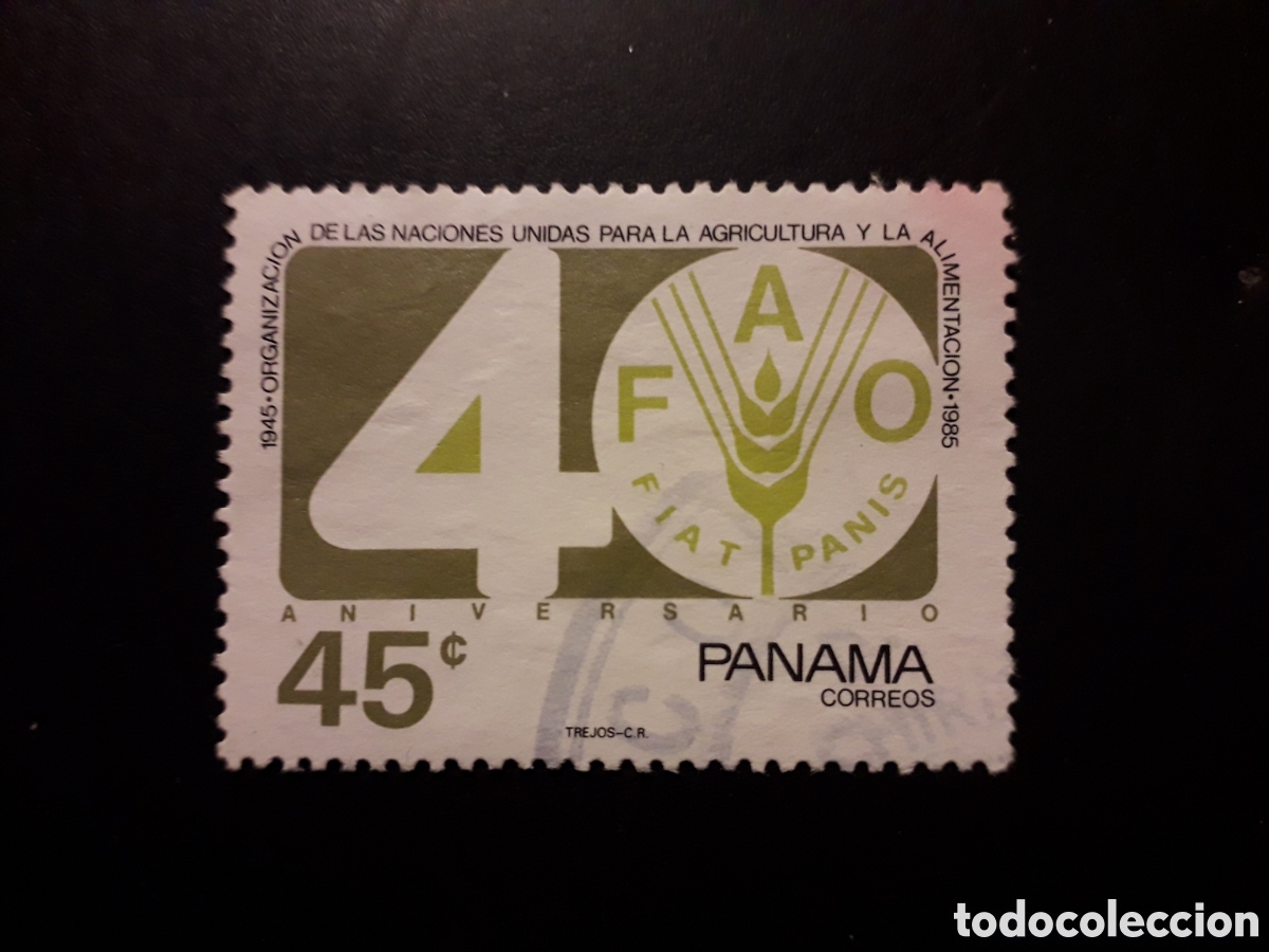 Sellos: PANAM&Aacute; YVERT 1018 SELLO SUELTO USADO 1987 40 ANIVERSARIO DE LA FAO PEDIDO M&Iacute;NIMO 3&euro;