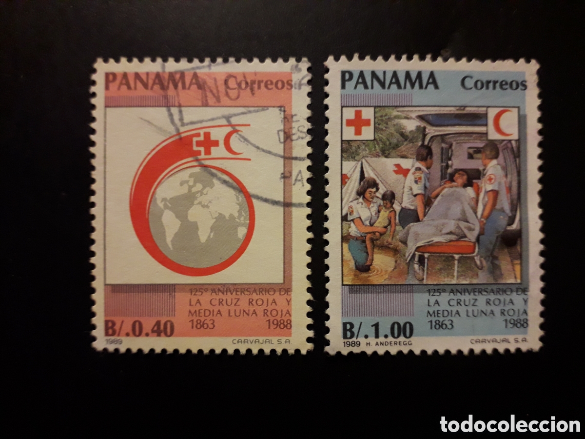 Sellos: PANAM&Aacute; YVERT 1055/6 SERIE COMPLETA USADA 1989 CRUZ ROJA PEDIDO M&Iacute;NIMO 3&euro;