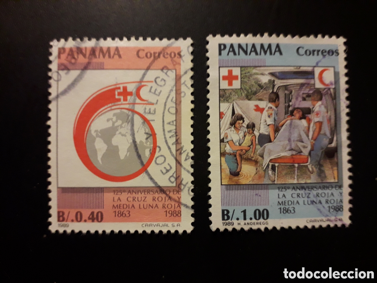 Sellos: PANAM&Aacute; YVERT 1055/6 SERIE COMPLETA USADA 1989 CRUZ ROJA PEDIDO M&Iacute;NIMO 3&euro;