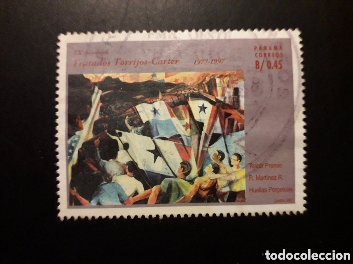 Sellos: PANAM&Aacute; YVERT 1156 SELLO SUELTO USADO 1997 PINTURAS, TRATADOS TORRIJOS-CARTER PEDIDO M&Iacute;NIMO 3&euro;
